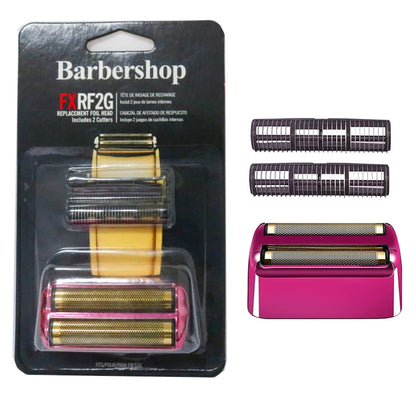 Professional Replacement Foil & Blade Set for BaByliss PRO FXFS2 Cordless Double Foil Shaver – Gold Barber Shaver Parts