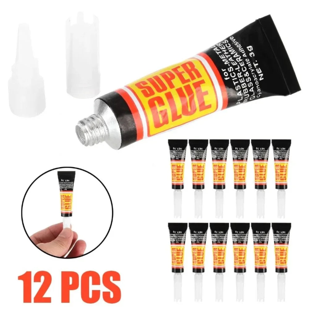 Epoxy Resin Super Glue 3/12-Piece Set - Strong Quick-Bond Adhesive for Shoe Repair, Plastic, Metal, and Home DIY Projects