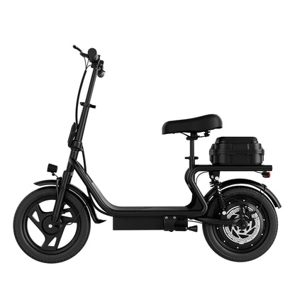 Folding Electric Scooter with Seat - 500W Motor, 48V 10.4Ah Battery, 14-Inch Tires, Commuter E-Scooter