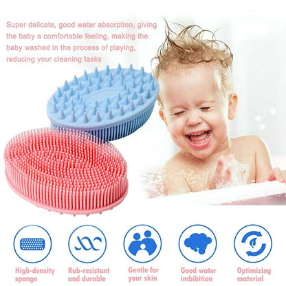 Exfoliating Silicone Bristle Sponge – Dead Skin Scrubber & Scalp Massager Bath Brush
