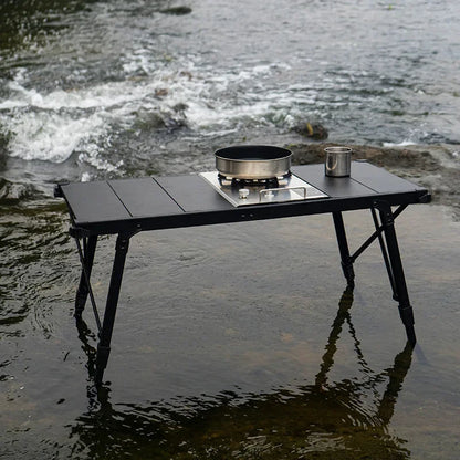 Newest Folding IGT Table – Lightweight Portable Roll-Up Table with Adjustable Legs for BBQ, Desktop Burner & Backpacking