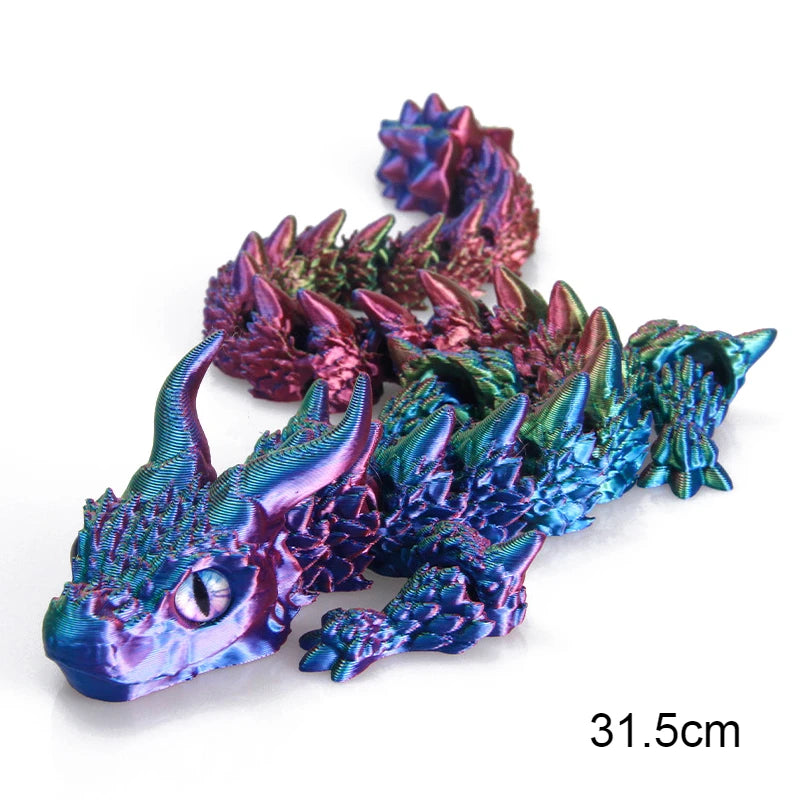 3D Printed Movable Dragon Fidget Toy – Rotatable Articulated Desktop Ornament & Gift for Kids & Adults