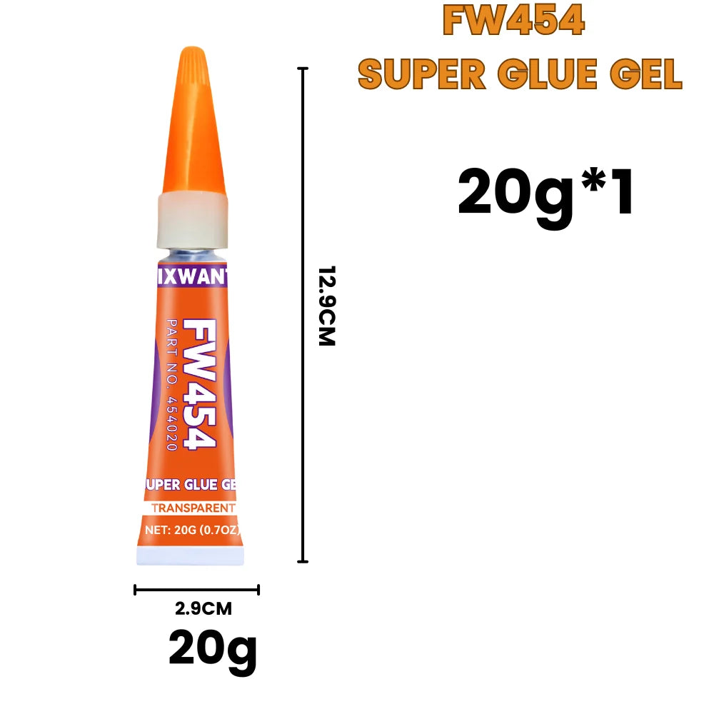 Super Glue Gel - Strong Quick-Dry Waterproof Adhesive for Metal, Plastic, Wood & Ceramic