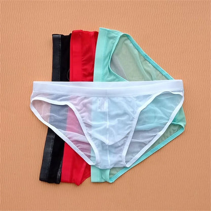 Full Transparent Mesh Men's Briefs - Ultra-Thin Breathable See-Through Underwear