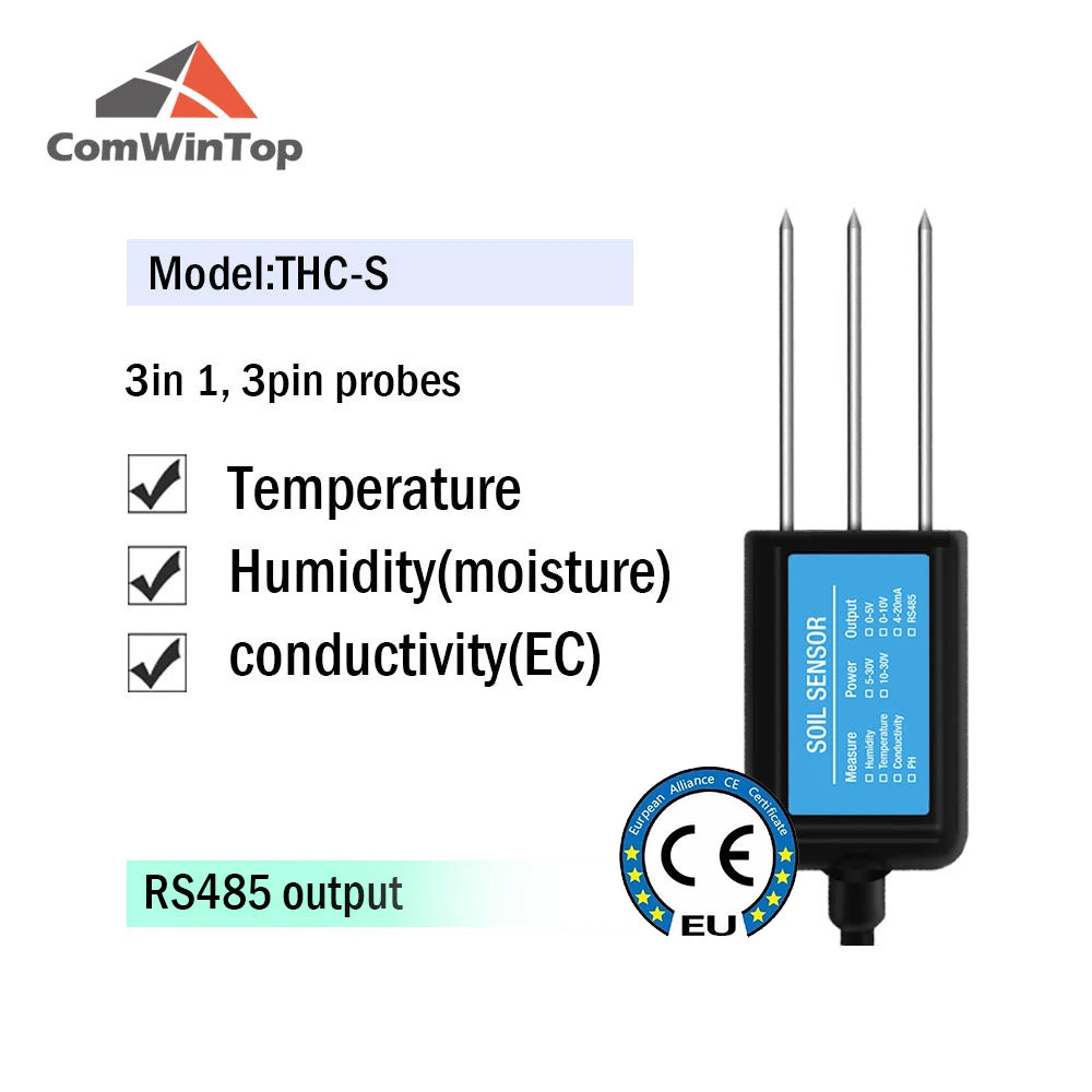 Soil Moisture, Temperature, Humidity, EC, pH & NPK Sensor - 4-20mA, 0-5V, RS485 Modbus for Accurate Soil Measurement