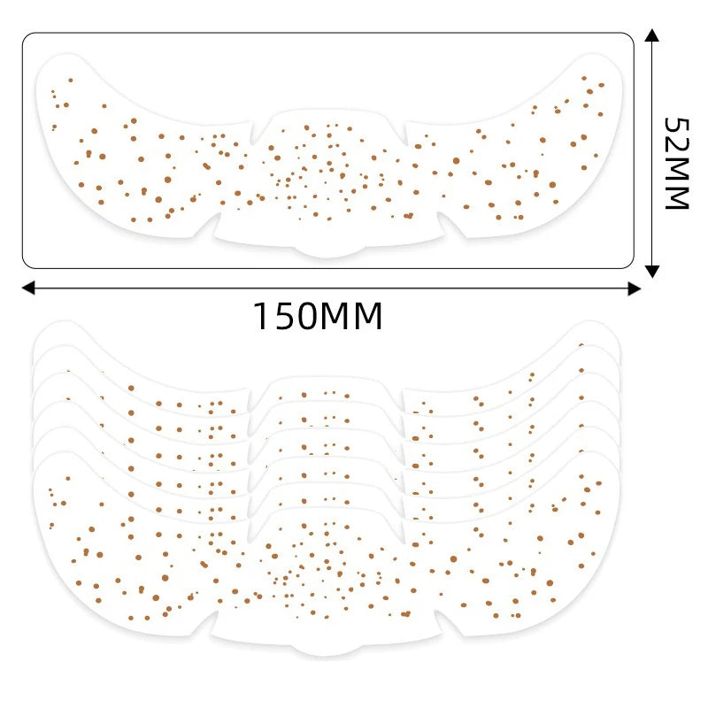6pcs Metallic Fake Freckles Temporary Tattoos — Gold & Silver Face Stickers for Makeup and Hot Stamping