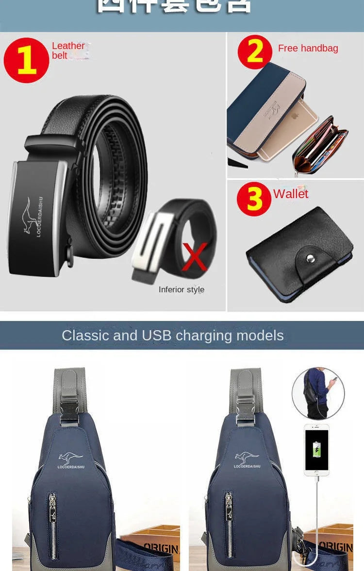 Men's Waterproof Oxford Chest Bag – Korean Style Casual Sport Crossbody Shoulder Messenger Bag
