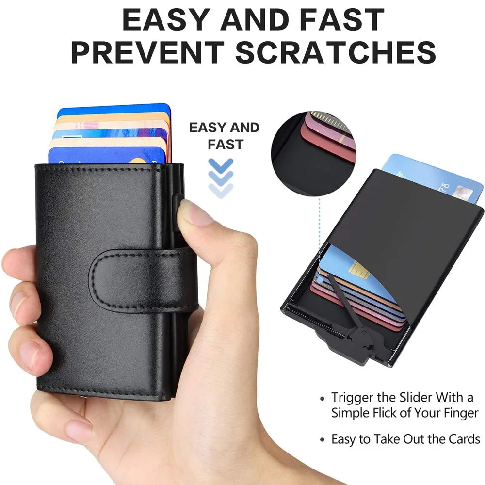 RFID Microfiber Leather Men’s Trifold Wallet – Slim Fashion Card Holder with Coin Pocket and Money Bag