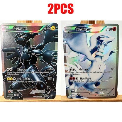 PTCG White & Black Victini Zekrom Reshiram Cards - English Anime Trading Card Collection