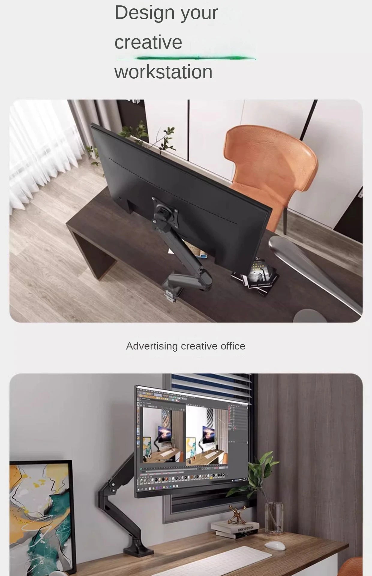 Universal Single Monitor Desk Mount – Adjustable Bracket for Screens Up to 32" and 19.8 lbs