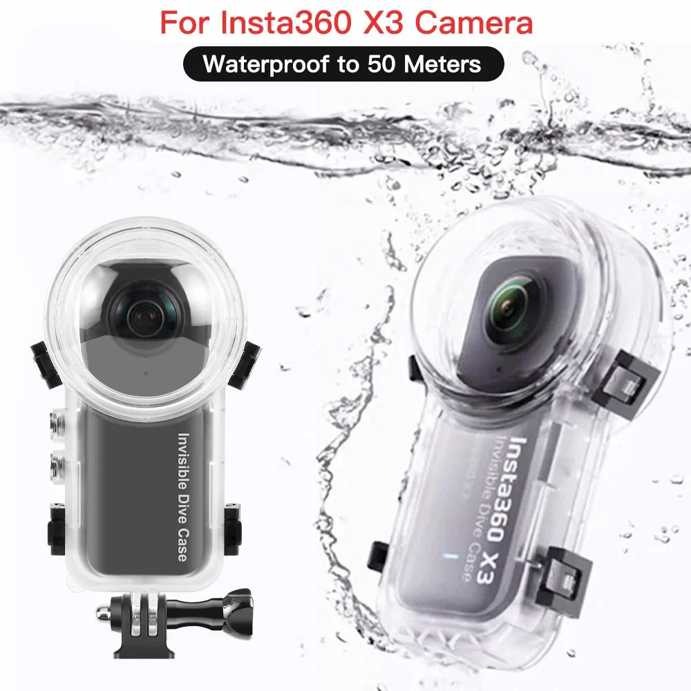 Invisible Dive Case for Insta360 X3 – Waterproof 50M Diving Protector Shell for Insta360 X3 Accessories (2023)