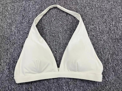 WANAYOU Women’s Deep V Yoga Bra — Halter Sports Crop Top | Padded Open-Back Gym & Fitness Workout Top