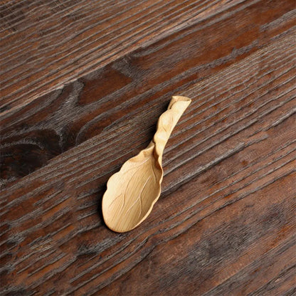 Japanese-Style Natural Bamboo Rattan Tea Scoop – Tea Shovel, Leaves Chooser, Honey & Coffee Spoon, High-Quality Holder