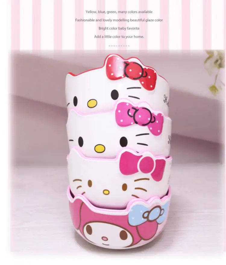 Sanrio Hello Kitty Cartoon Soup Bowl – Cute Anti-Drop Kitchen Tableware, Creative Instant Noodle Bowl Accessory