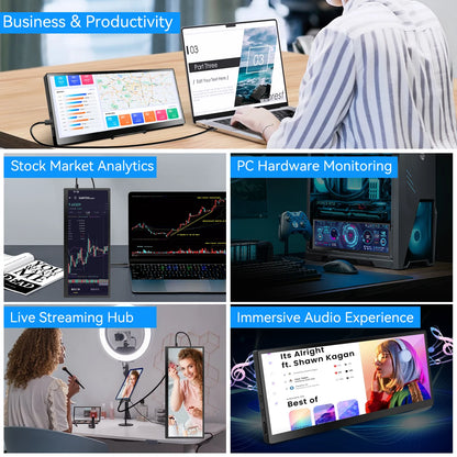 12.3-Inch Touchscreen Monitor - 1920x720 IPS LCD Display with HDMI & USB Type-C