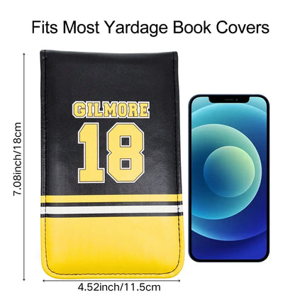 Happy Gilmore 18 Golf Scorecard Holder - 4.5 × 7 Inch PU Leather Yardage Book Cover for Golf Accessories