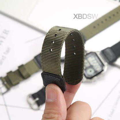 18mm Nylon Watch Band for Casio AE1200 AE1300 AE1000 AE1500 - Replacement Strap for A158W A159 MRW-200H SGW-300H PRG270 Watches