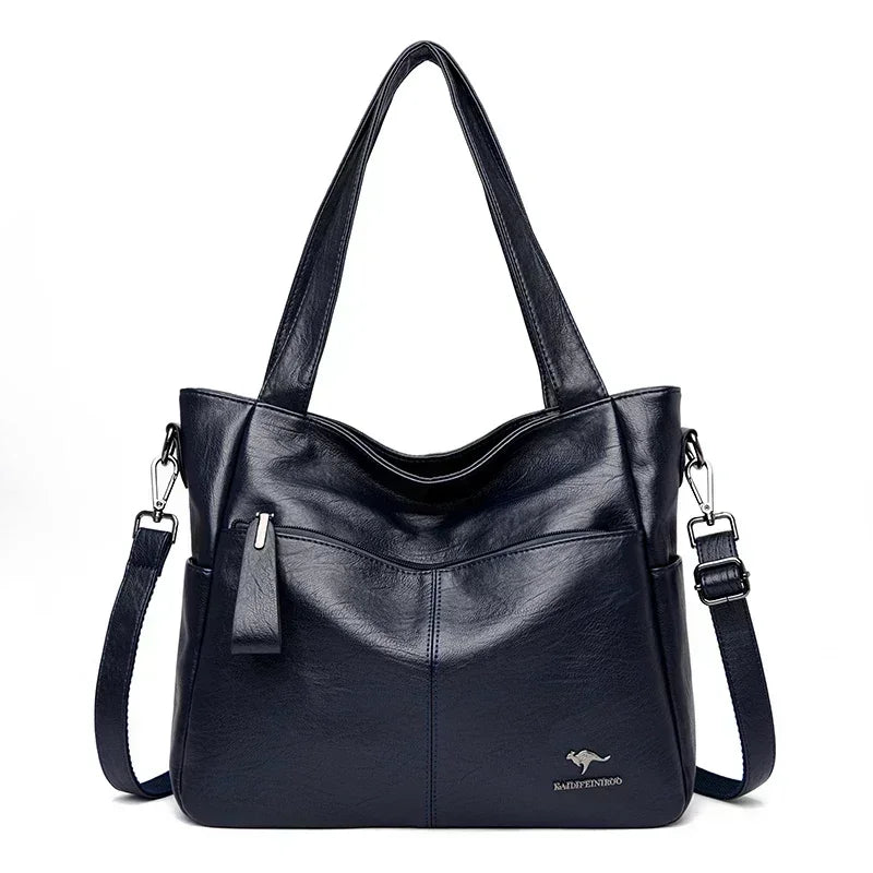 Luxury Women’s Leather Casual Tote Bag – High Quality Large Shoulder & Crossbody Handbag