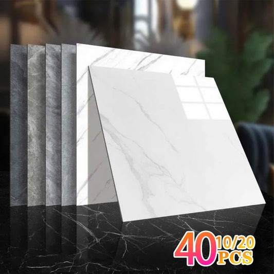 Self Adhesive Tile Wallpaper Stickers - 10/20/40PCS Waterproof 30x30cm Floor Decals for Kitchen, Bathroom & Home Decor
