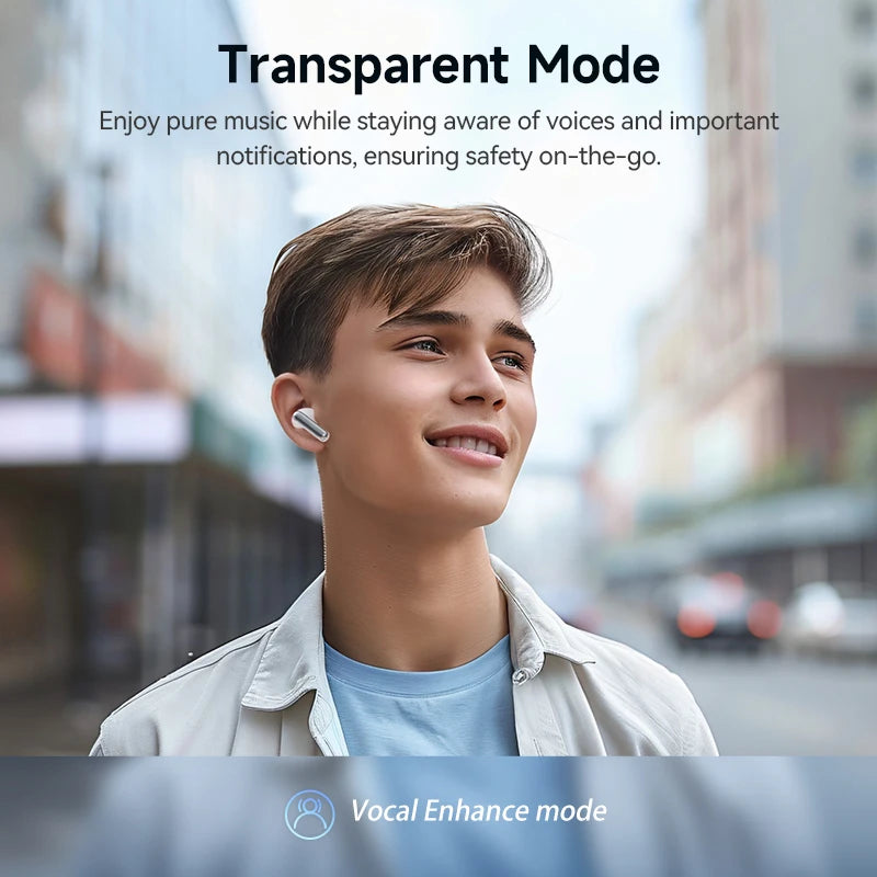 QCY Melobuds N50 ANC Wireless Earbuds - Bluetooth 5.4 Noise Cancelling Earphones with 6-Mic Clear Calls & Multipoint Connection