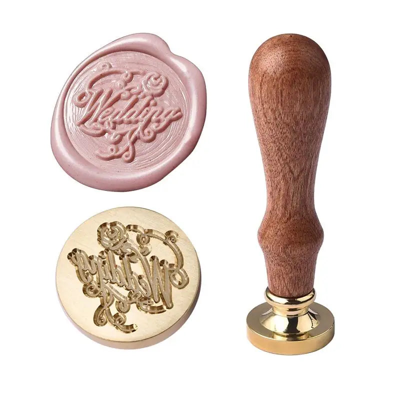 Vintage Copper Wax Seal Stamp – Curlicue Rose for DIY Scrapbooking, Invitations & Envelopes