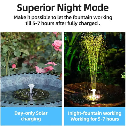 Solar Fountain Pump - Outdoor Floating Water Fountain for Ponds, Pools & Gardens