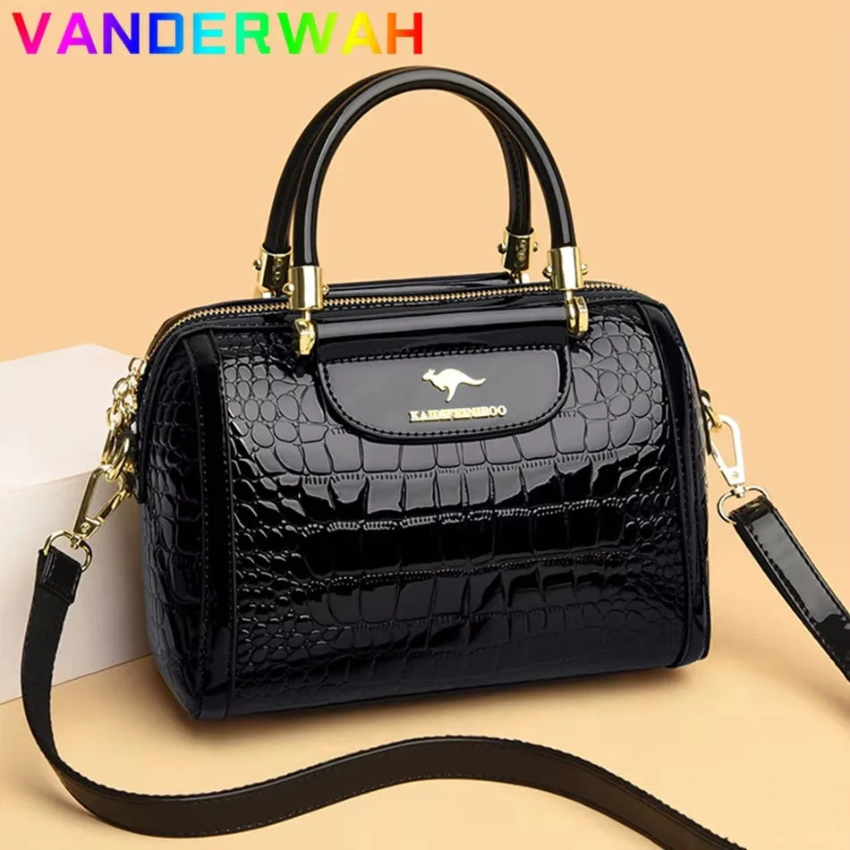 Luxury Women’s Leather Handbag – Large Capacity Shoulder & Crossbody Designer Bag