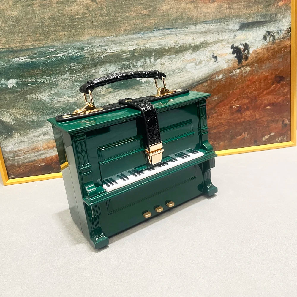 Luxury Designer Piano-Shaped Handmade Crossbody Shoulder Bag for Women – Elegant Purse, Messenger & Banquet Bag