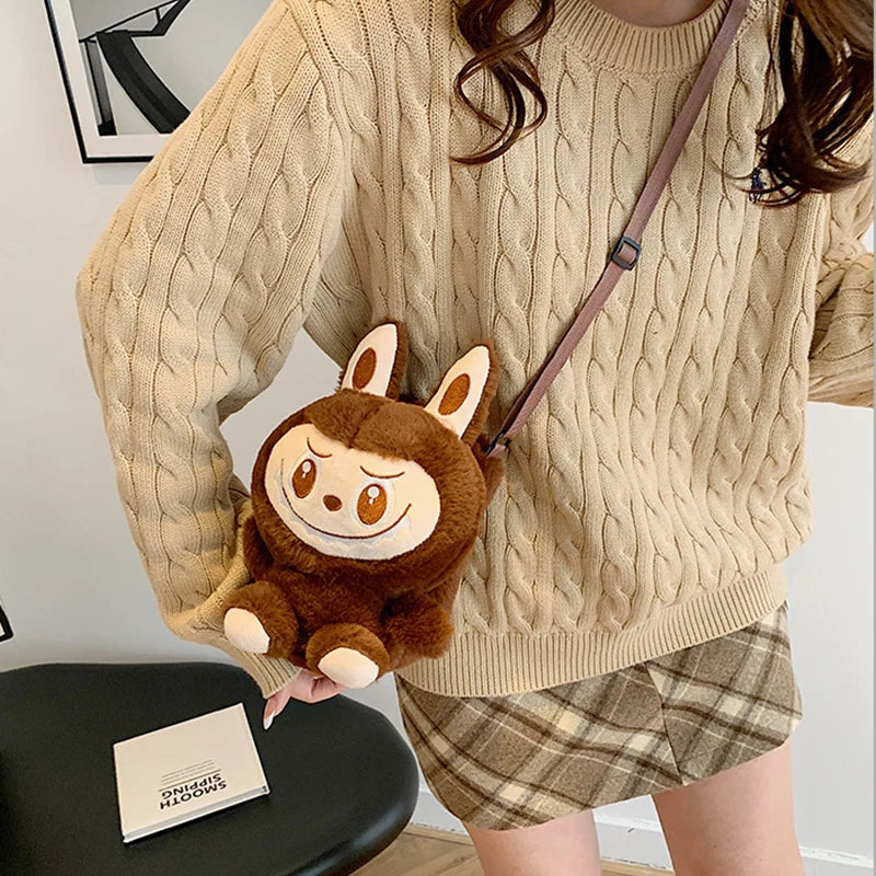 Fashion Cute Plush Doll Crossbody Bag — Multifunctional Phone Pouch & Toy, Versatile Birthday Gift for Girls