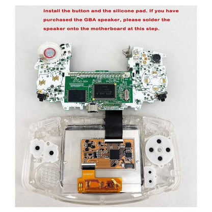 AGB IPS MAX Housing Shell Kit - Replacement Case with Buttons & Rubber Pads for 3.2-Inch GBA IPS MAX LCD