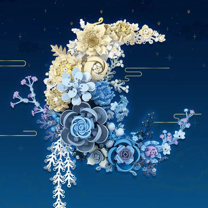 Creative Expert Eternal Moon Flowers Building Blocks – DIY Rose Bouquet Wall Decoration, Valentine’s Gift for Girls