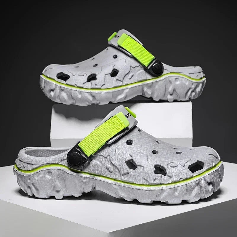 2025 Lightweight EVA Men’s Clogs – Breathable Beach & Work Sandals, Durable Plastic Slip-On Mules Wholesale Shoes