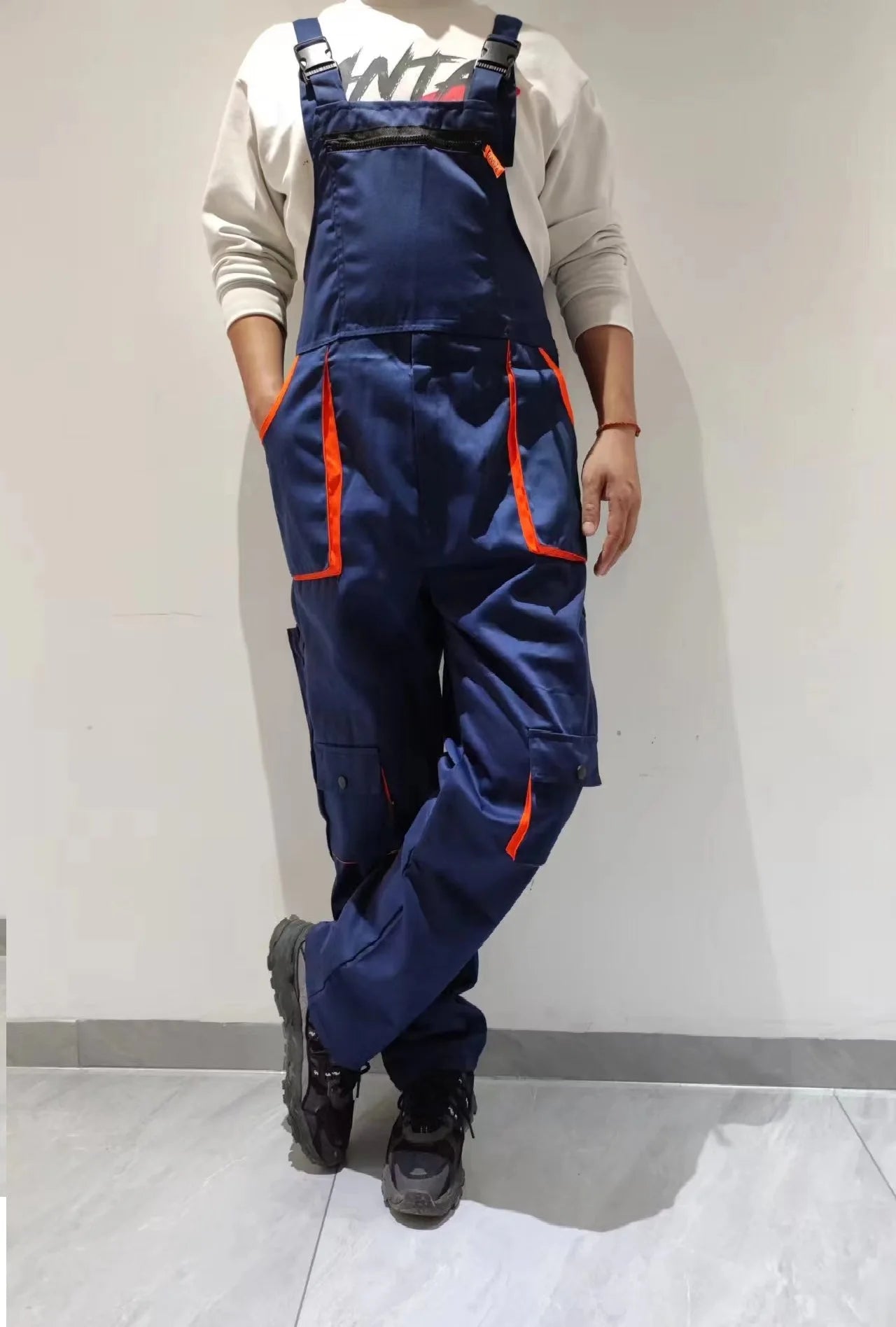 Unisex Work Overall Coverall – Men & Women Mechanic Jumpsuit with Fly Pockets for Workshop, Garage, Warehouse