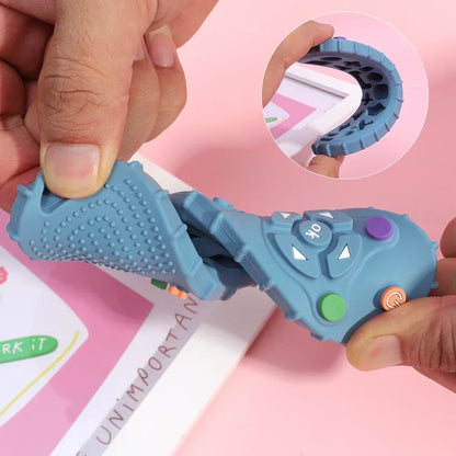 Silicone TV Remote Teether Toy - Baby Sensory Learning & Soothing Chew Toy