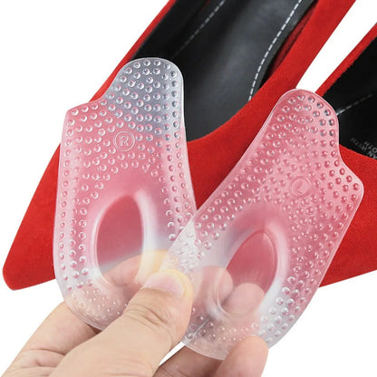 Soft Silicone Gel Heel Pads - Shock Absorbing Self-Adhesive Heel Cups for Heel Spur Support & Cushioning