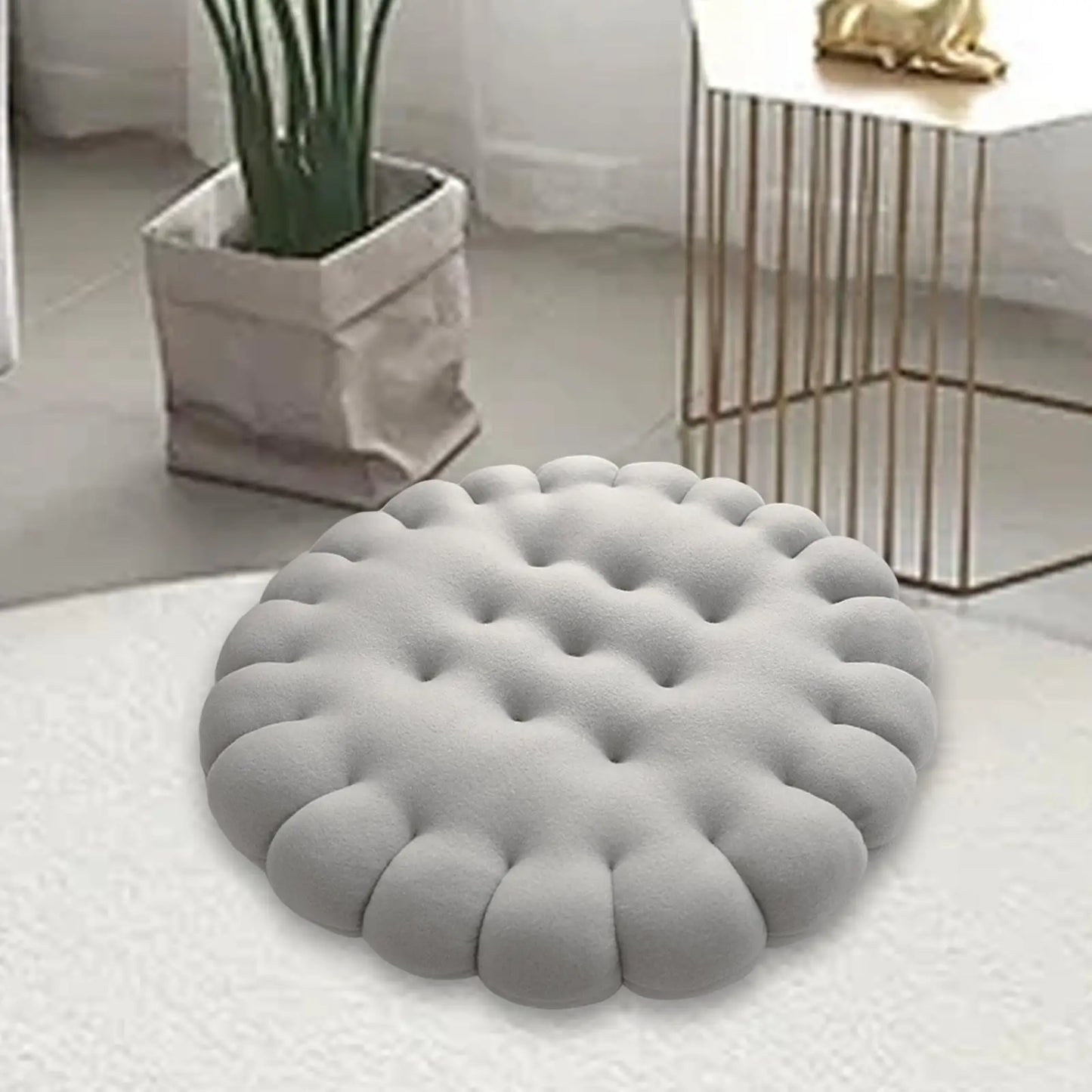 Biscuit-Shaped Decorative Cushion – Comfy Seating Pillow for Balcony & Gift Idea