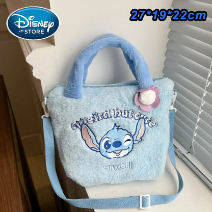 Disney Blue Stitch Plush Backpack – Large-Capacity Cartoon Bag for Kids & Kindergarten Gift