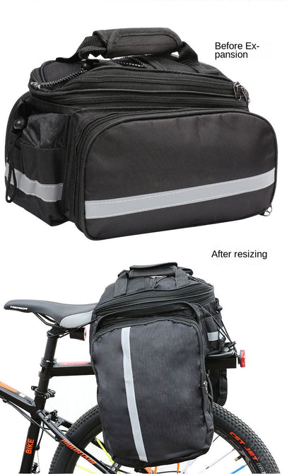 3-in-1 Waterproof Bike Trunk Bag — Large Capacity MTB & Road Bicycle Rear Seat Rack Panniers, Travel Luggage Carrier