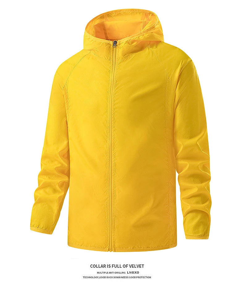 LNGXO Waterproof Hiking Jackets – Sun Protection, Windbreaker, Camping & Climbing Rain Coat, Unisex Portable Outdoor Wear