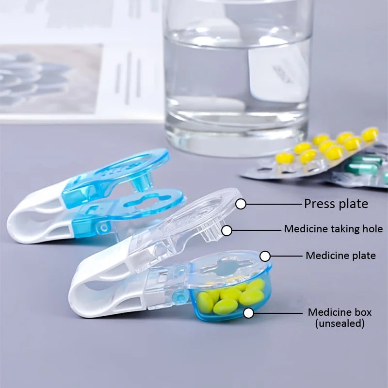 Portable Pill Taker & Remover with Medicine Box – Tablets & Pills Assistance Tool, New Design Pill Dispenser for Household Use