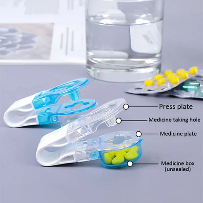 Portable Pill Taker & Remover with Medicine Box – Tablets & Pills Assistance Tool, New Design Pill Dispenser for Household Use