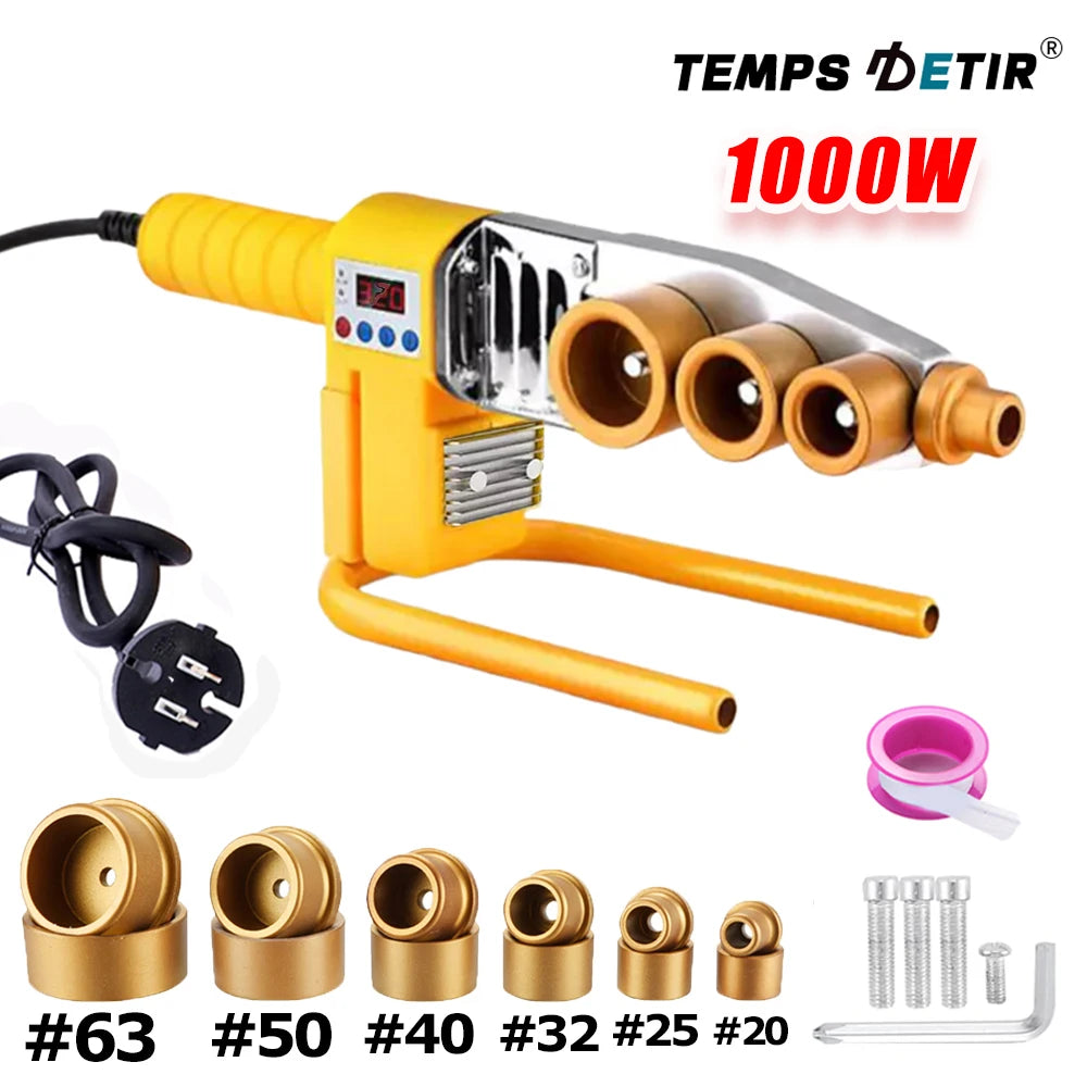 800/1000W Pipe Welding Machine – 220V PB/PP/PE/PPR Plastic Pipe Welding Tool for Home Plumbing