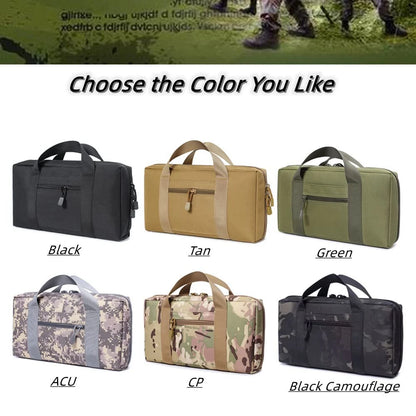 Tactical Pistol Range Bag - Portable Handgun and Ammo Carry Case - Soft Pistol Case with Holster - EDC Hunting Tool Pouch