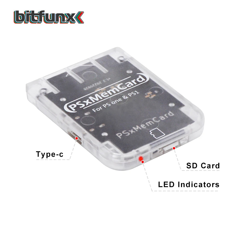 Bitfunx PSX Memory Card – PS1 Console Save Game Data for Sony PlayStation 1 & PS One