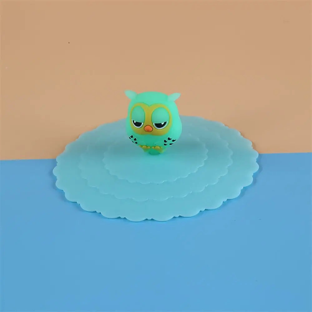 Cartoon 10cm Cute Silicone Cup Cover - Heat-Resistant, Leak-Proof, Dustproof Sealed Lid for Tea Cups