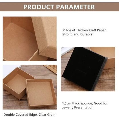 18 Pack Kraft Jewelry Gift Boxes 3.2x2x0.9" – Rectangle Cardboard Boxes for Necklace, Earrings & Rings