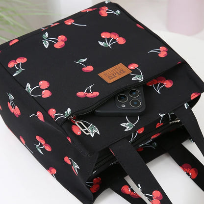 Fashionable Thickened Cotton Handbag — Large Capacity Tote, Mommy Bag, Lunch Box Storage Pouch, Commuter Handheld Bag