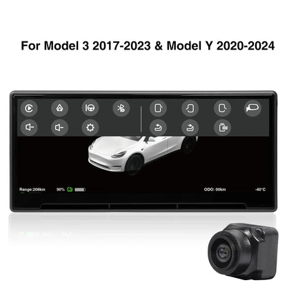 CATRONICS Head-Up Display for Tesla Model 3/Y – 8.9-Inch Linux System with CarPlay, Energy Consumption & Driving Data Detection