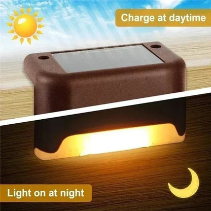 Solar LED Outdoor Garden Lights - Waterproof Step Deck Lamps for Stairs Patio Pathway & Landscape Decor