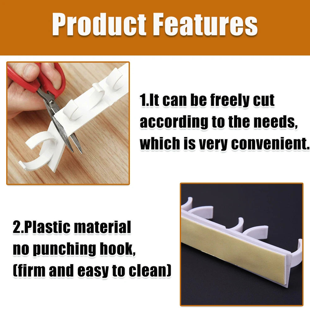 Wall-Mounted Kitchen Storage Rack: Seasoning Jar and Spice Bottle Stand - Simple Bottle Clip Design, 5-Hole Ingredient Holder, 2/4pcs
